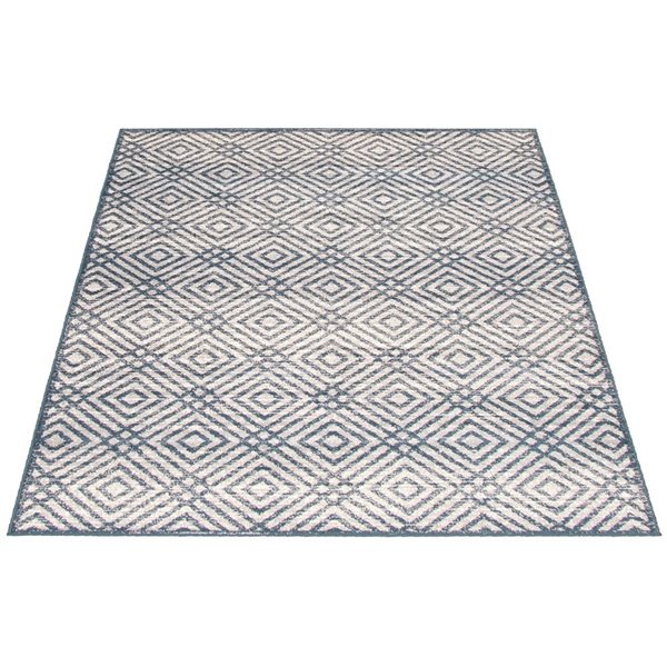 ECARPET Ember Petrol/Silver 3-ft 11-in x 5-ft 7-in Rectangular Indoor Area rug