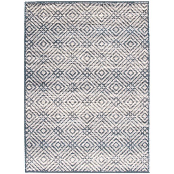 ECARPET Ember Petrol/Silver 3-ft 11-in x 5-ft 7-in Rectangular Indoor Area rug