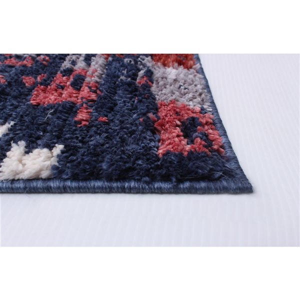 Tapis d'intérieur Morocco Casa 8pi x 10pi rectangulaire bleu marine par ECARPET