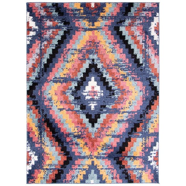 ECARPET Morocco Casa Navy 8-ft x 10-ft Rectangular Indoor Area rug