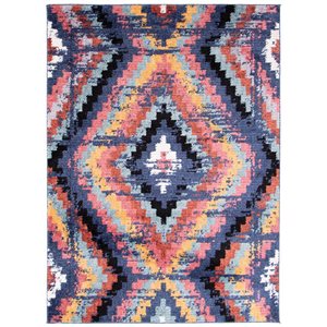 Tapis d'intérieur Morocco Casa 8pi x 10pi rectangulaire bleu marine par ECARPET