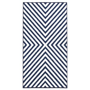 Tapis d'intérieur/extérieur Milan 2pi 8po x 4pi 11po rectangulaire ivoire/bleu par ECARPET