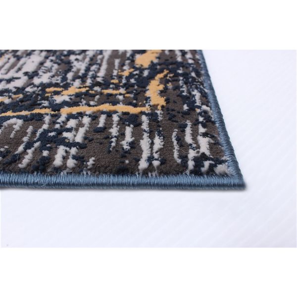 ECARPET Midnight Marble Dark Blue 8-ft x 10-ft Rectangular Indoor Area rug