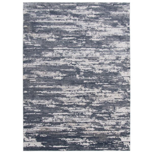 ECARPET Ezra Grey 6-ft 7-in x 9-ft 6-in Rectangular Indoor Area rug