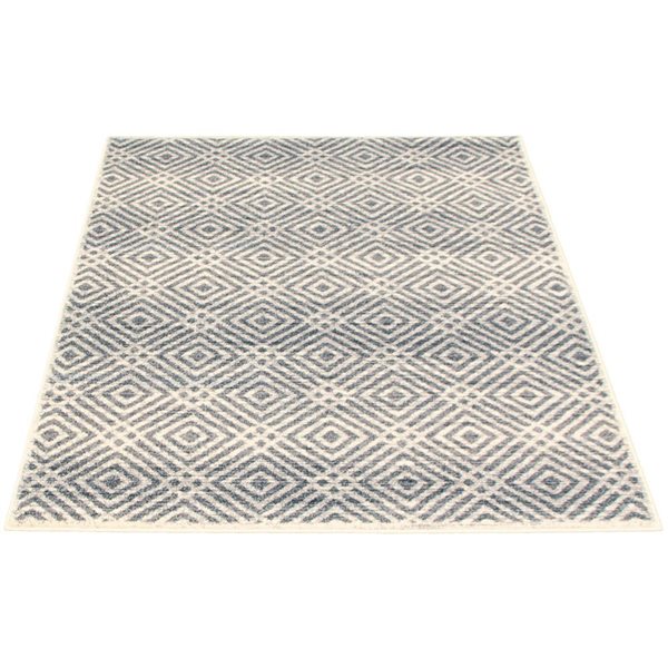 ECARPET Ember Silver/Petrol 7-ft 10-in x 10-ft 2-in Rectangular Indoor Area rug