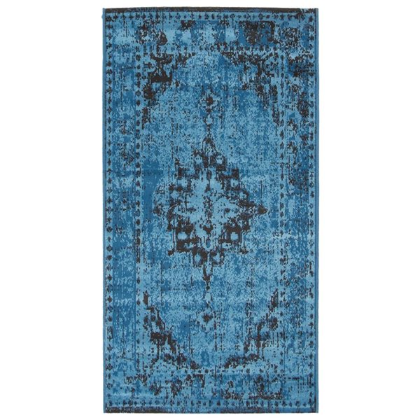 Tapis d'intérieur Isabella 2pi 8po x 4pi 11po rectangulaire bleu par ...