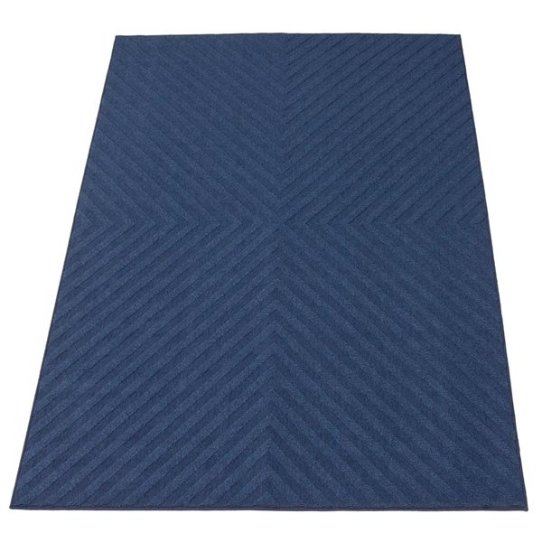 ECARPET Milan Blue 4-ft 7-in x 6-ft 7-in Rectangular Indoor/Outdoor Area rug