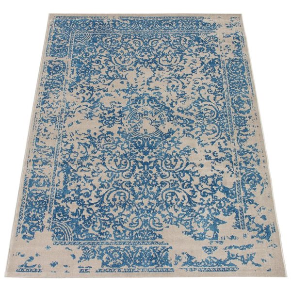 Tapis d'intérieur Dawson 6pi 7po x 9pi 6po rectangulaire bleu par ECARPET