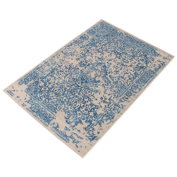 Tapis d'intérieur Dawson 6pi 7po x 9pi 6po rectangulaire bleu par ECARPET