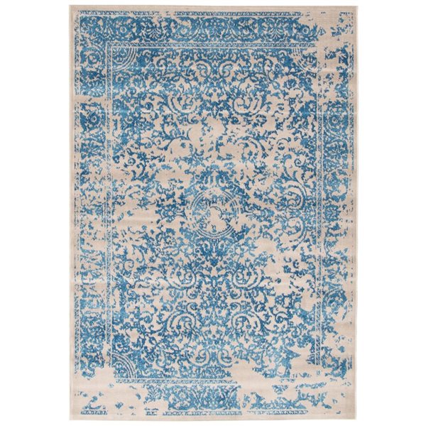 ECARPET Dawson Blue 6-ft 7-in x 9-ft 6-in Rectangular Indoor Area rug