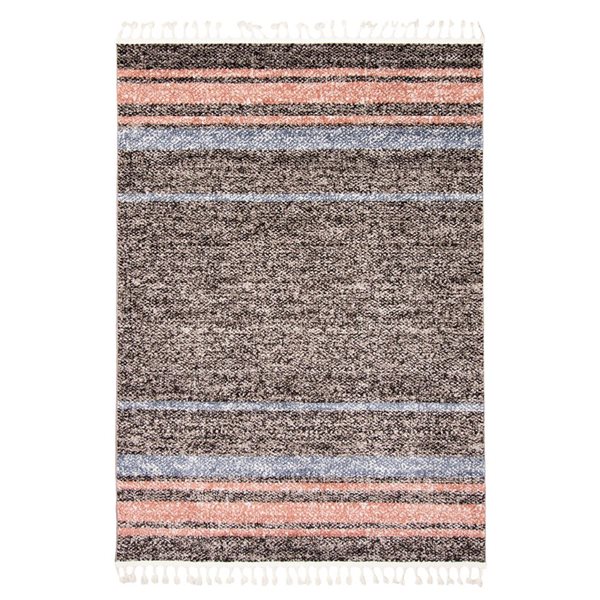 ECARPET Kybella Earth Taupe/Copper 5-ft 2-in x 7-ft 5-in Rectangular Indoor Area rug