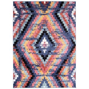 Tapis d'intérieur Morocco Casa 5pi 3po x 7pi 3po rectangulaire bleu marine par ECARPET