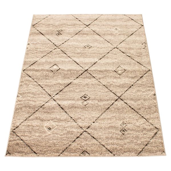 ECARPET Devos Grey/Brown 6-ft 7-in x 9-ft 6-in Rectangular Indoor Area rug