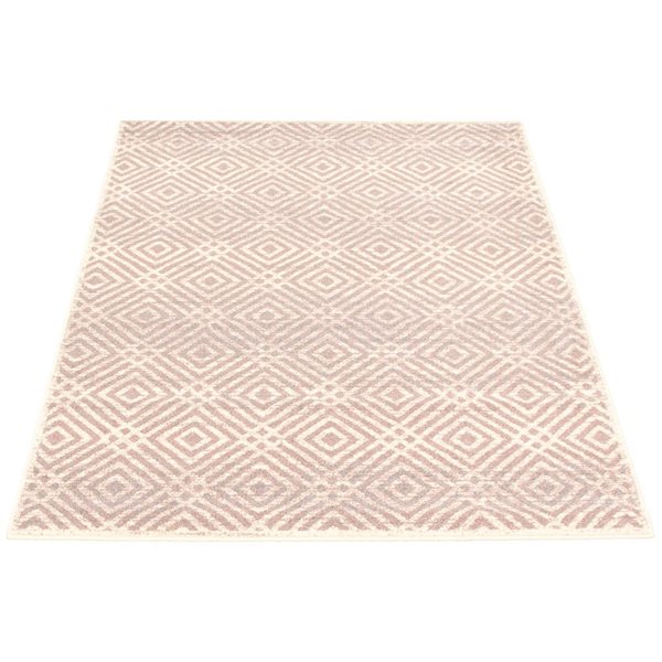 ECARPET Ember Silver/Pink 5-ft 3-in x 7-ft 3-in Rectangular Indoor Area rug