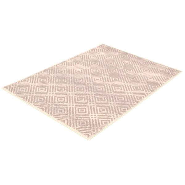 ECARPET Ember Silver/Pink 5-ft 3-in x 7-ft 3-in Rectangular Indoor Area rug