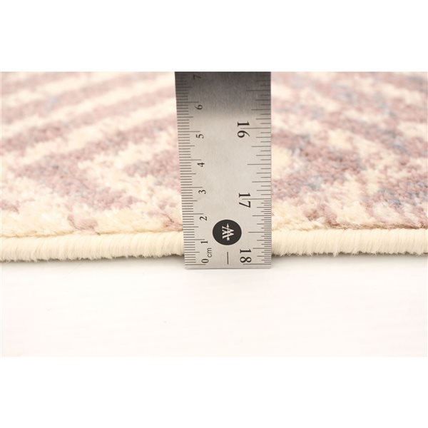 ECARPET Ember Silver/Pink 5-ft 3-in x 7-ft 3-in Rectangular Indoor Area rug