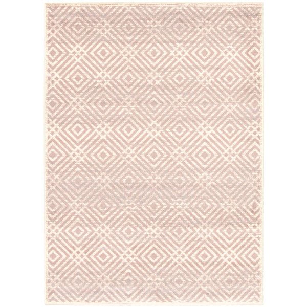 Tapis d'intérieur Ember 5pi 3po x 7pi 3po rectangulaire argent/rose par ECARPET