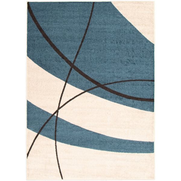 Tapis d'intérieur Cosi 7pi 10po x 10pi 2po rectangulaire bleu par ECARPET