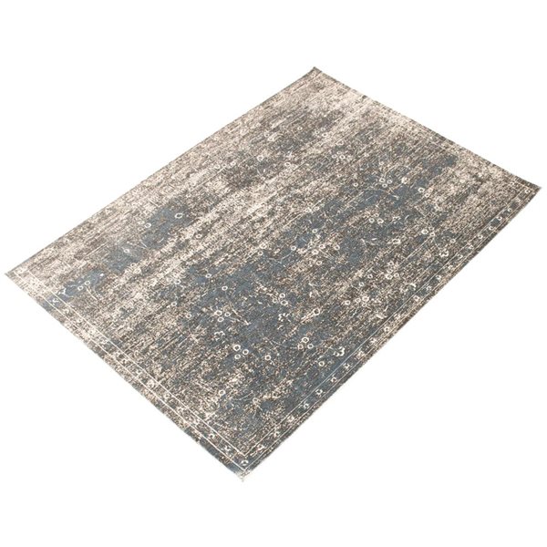 ECARPET Isla Grey/Blue 3-ft 11-in x 5-ft 11-in Rectangular Indoor Area rug