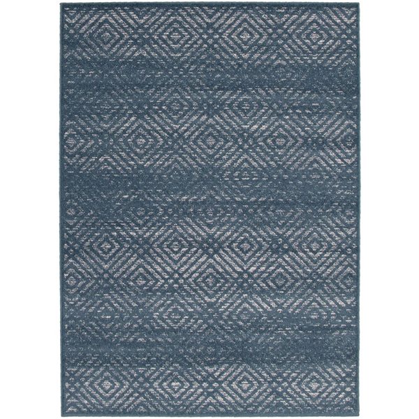 ECARPET Ember Petrol 7-ft 10-in x 10-ft 2-in Rectangular Indoor Area rug