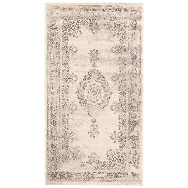 ECARPET Dahlia Grey 2ft 8in x 4ft 11in Rectangular Indoor Area rug