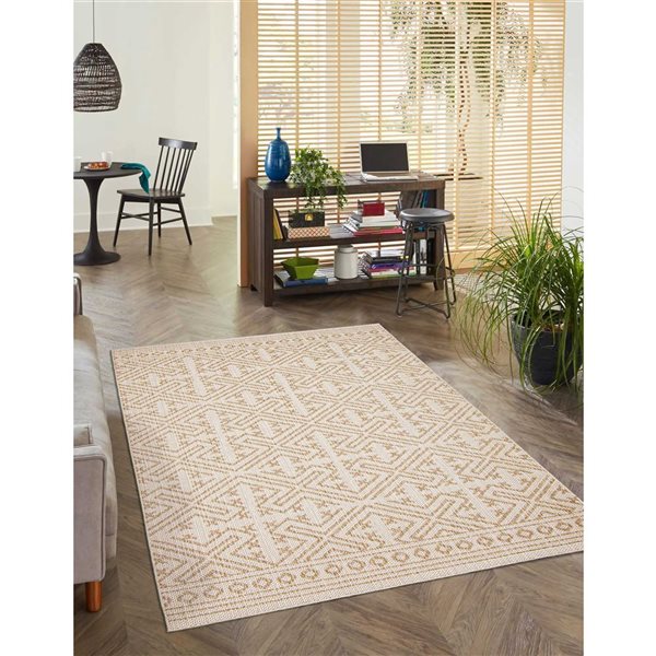 ECARPET Hampshire Taupe 6-ft 3-in x 9-ft 3-in Rectangular Indoor Area rug