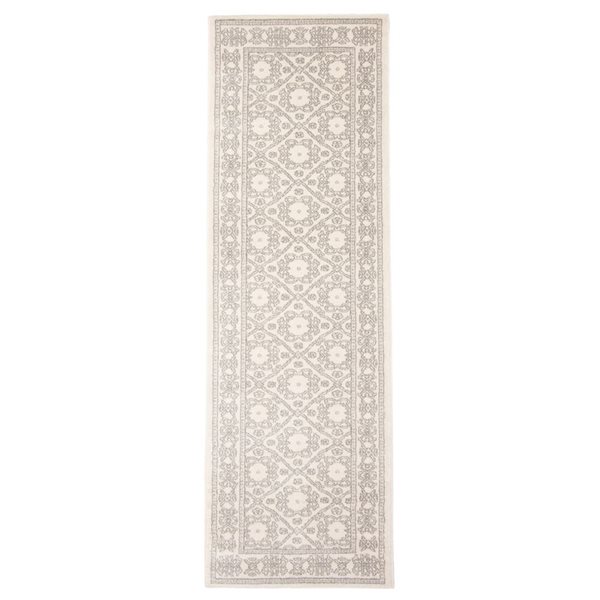 ECARPET Emma Ivory 2-ft 7-in x 8-ft Rectangular Indoor Runner