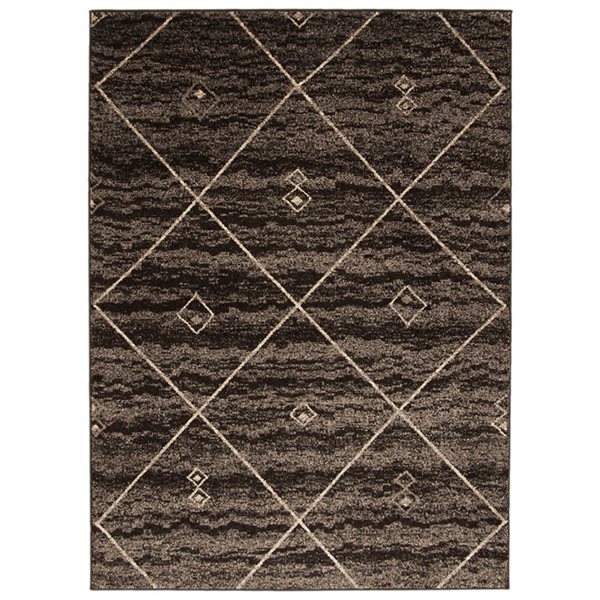 Tapis d'intérieur Devos 7pi 10po x 10pi 2po rectangulaire brun/ivoire par ECARPET