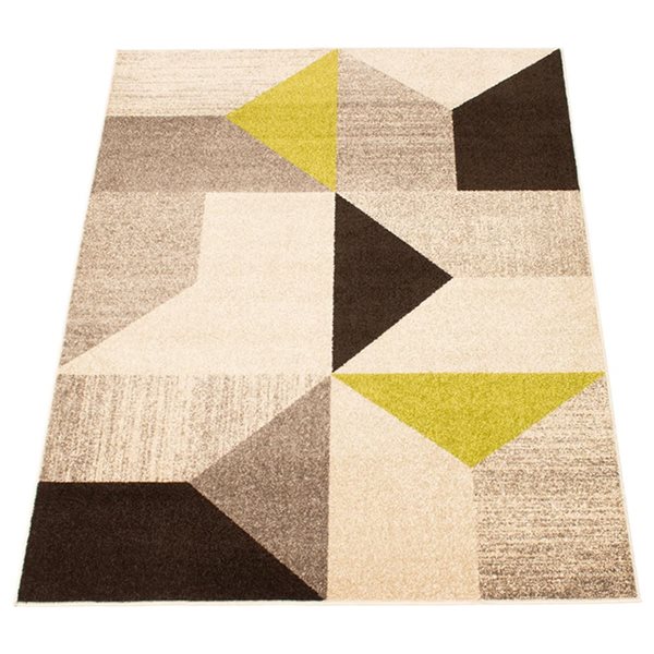 Tapis d'intérieur Harlow 7pi 10po x 10pi 2po rectangulaire gris/vert par ECARPET