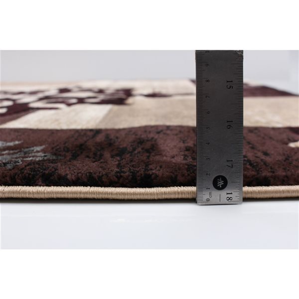 Tapis d'intérieur Maizy 3pi 11po x 5pi 7po rectangulaire taupe par ECARPET