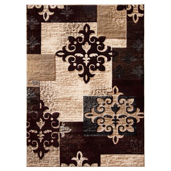 Tapis d'intérieur Maizy 3pi 11po x 5pi 7po rectangulaire taupe par ECARPET