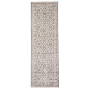 ECARPET Emma Grey 2-ft 7-in x 8-ft Rectangular Indoor Runner