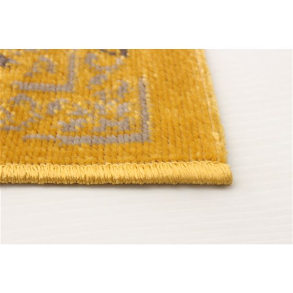 ECARPET Dahlia Yellow 6-ft 7-in x 9-ft 6-in Rectangular Indoor Area rug