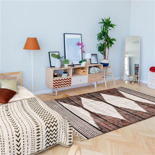 Tapis d'intérieur Kybella 7pi 10po x 10pi 5po rectangulaire taupe par ECARPET