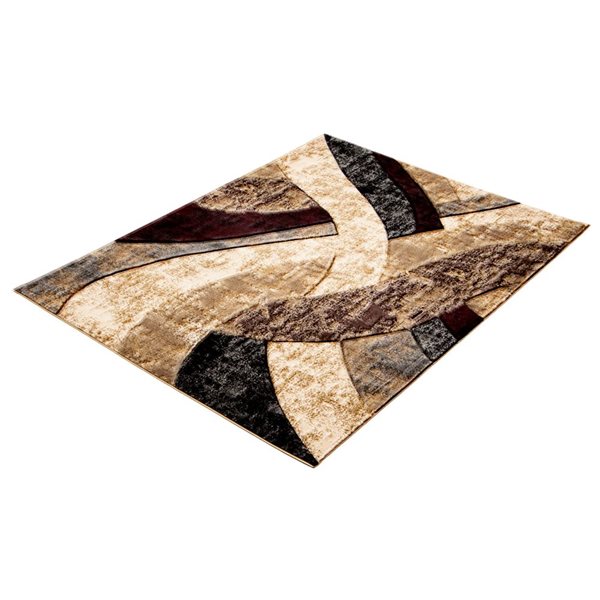 Tapis d'intérieur Haley 6pi 7po x 9pi 6po rectangulaire taupe par ECARPET