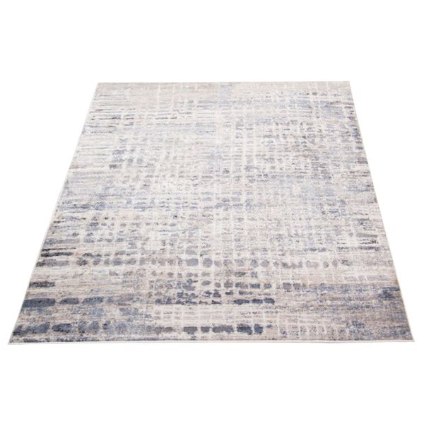 ECARPET Evra Light Blue 5-ft 3-in x 7-ft 3-in Rectangular Indoor Area rug