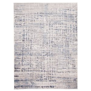 ECARPET Evra Light Blue 5-ft 3-in x 7-ft 3-in Rectangular Indoor Area rug