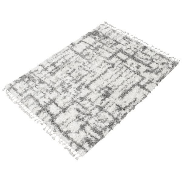 Tapis à poil long d'intérieur Grammercy Urban 3pi 11po x 5pi 11po rectangulaire crème/gris par ECARPET