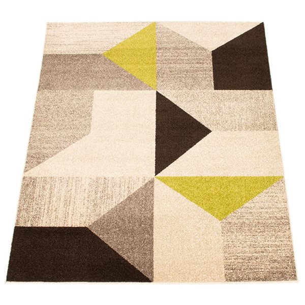 ECARPET Harlow Grey/Green 3-ft 11-in x 5-ft 7-in Rectangular Indoor Area rug