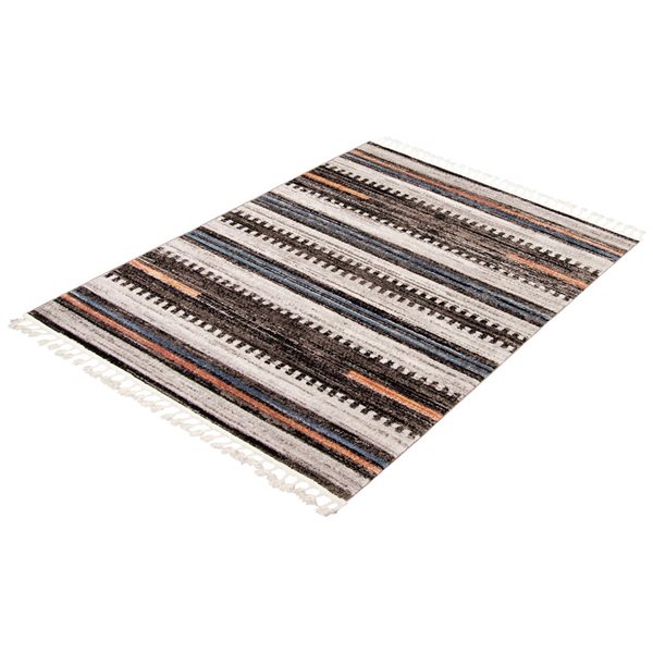 Tapis d'intérieur Kybella Linear 7pi 10po x 10pi 5po rectangulaire ivoire par ECARPET