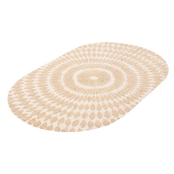 ECARPET Manon Taupe 5-ft x 8-ft Oval Indoor Area rug