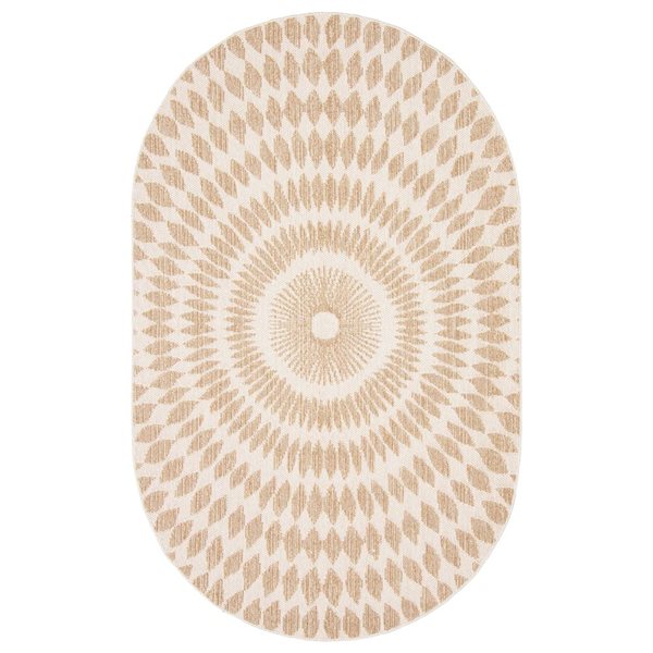 ECARPET Manon Taupe 5-ft x 8-ft Oval Indoor Area rug