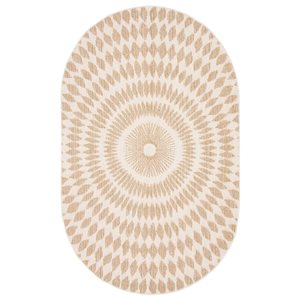 ECARPET Manon Taupe 5-ft x 8-ft Oval Indoor Area rug