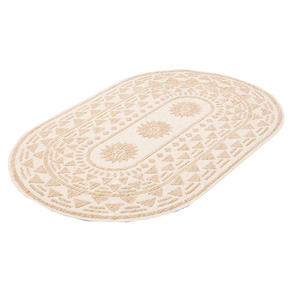 Tapis d'intérieur Finley 8pi x 10pi oval taupe par ECARPET