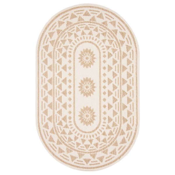 ECARPET Finley Taupe Oval 8-ft x 10-ft Oval Indoor Area rug