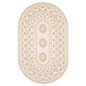 ECARPET Finley Taupe Oval 8-ft x 10-ft Oval Indoor Area rug