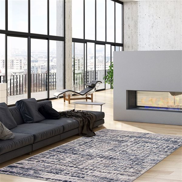 ECARPET Evra Blue 5-ft 3-in x 7-ft 3-in Rectangular Indoor Area rug