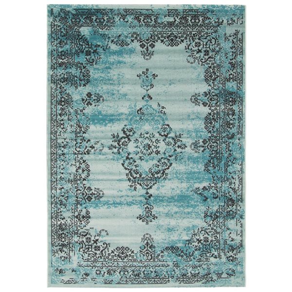 Tapis d'intérieur Dahlia 6pi 7po x 9pi 6po rectangulaire vert par ECARPET