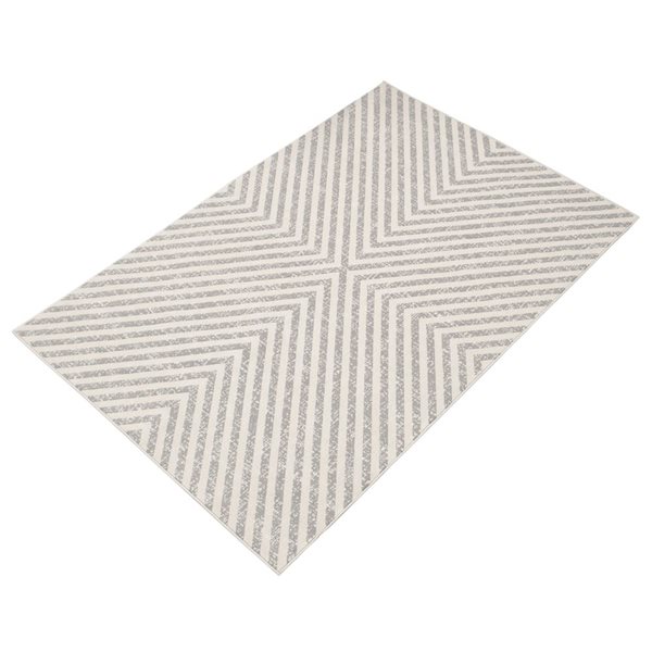 ECARPET Milan Light Grey 5-ft 3-in x 7-ft 7-in Rectangular Indoor/Outdoor Area rug