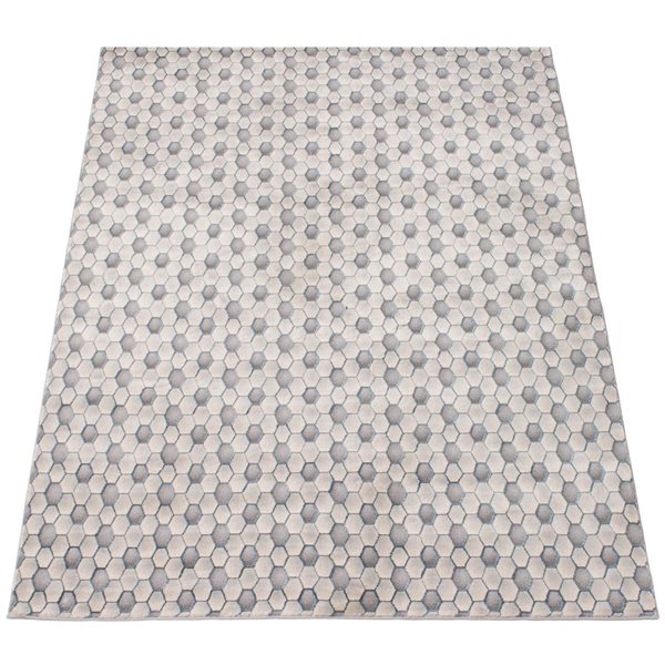 ECARPET London Grey 6-ft 7-in x 9-ft 6-in Rectangular Indoor Area rug